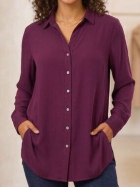 J. Jill Women's Burgundy Tunic Top